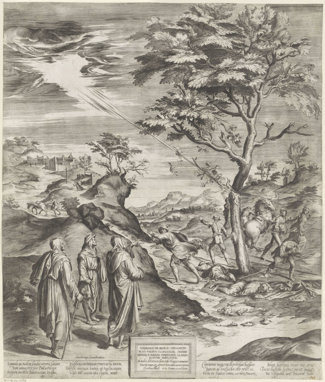 Hl. Philippus Benizi von den Serviten bestraft die Gotteslästerer von Cherubino Alberti