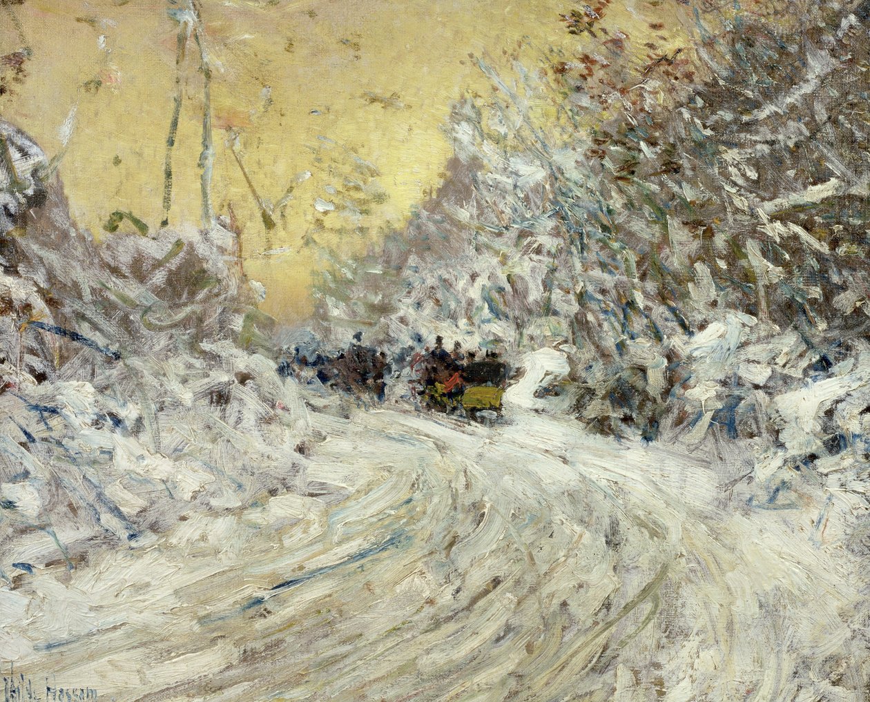 Schlittenfahrt im Central Park von Childe Frederick Hassam