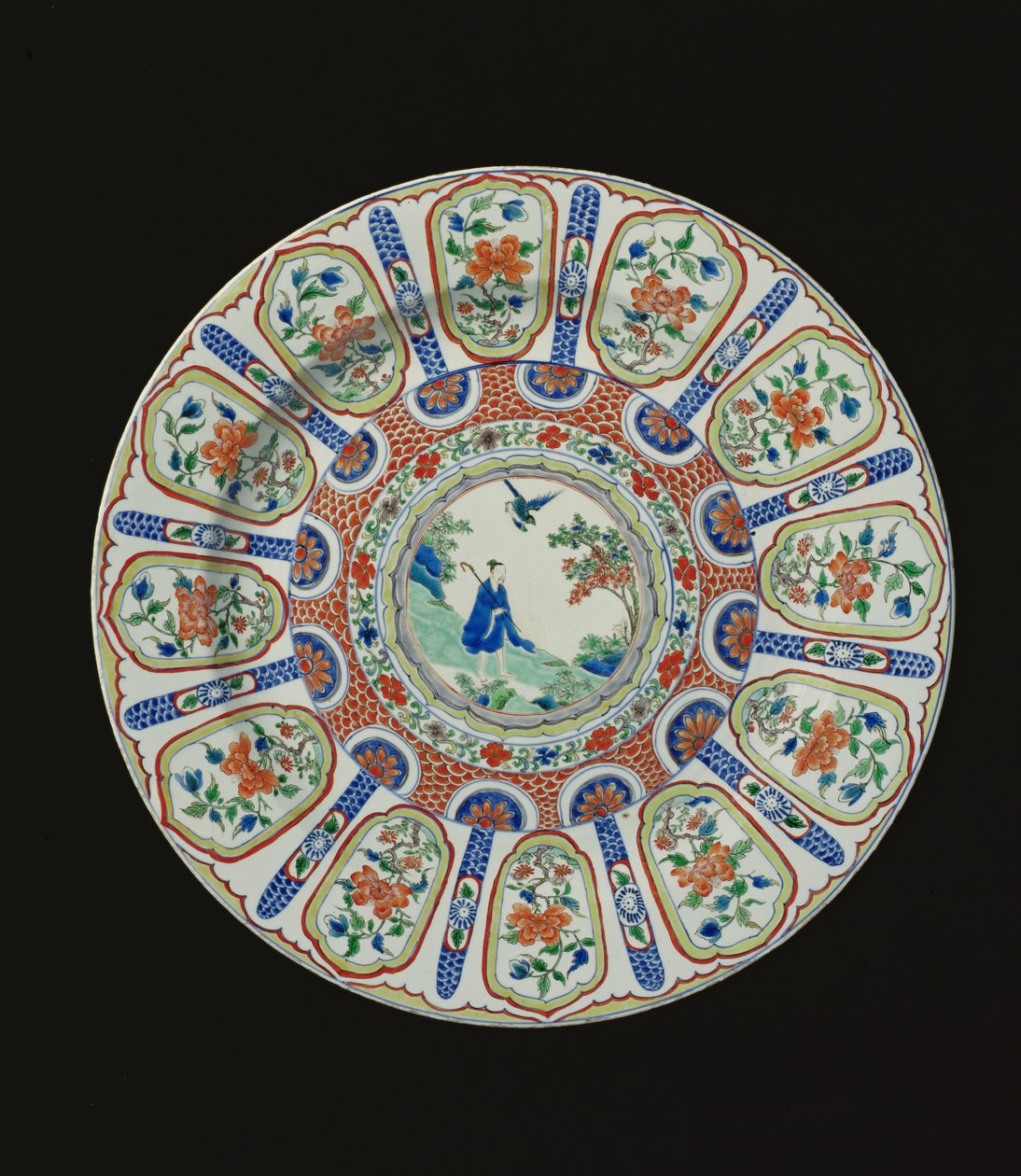 Teller, der den unsterblichen Tang-Dichter Li Bai darstellt, Kangxi-Periode, ca. 1690 von Chinese School