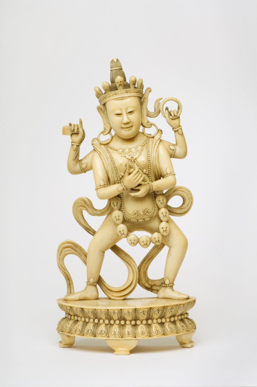 Figur der indischen Göttin Kali mit einem Donnerkeil von Chinese School