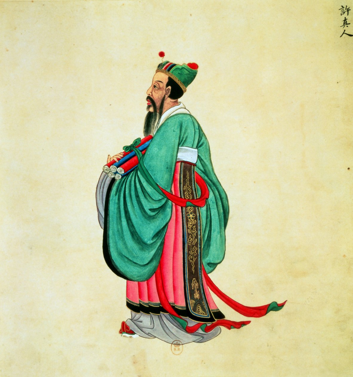 Porträt von Konfuzius (ca. 551-479 v. Chr.) von Chinese School