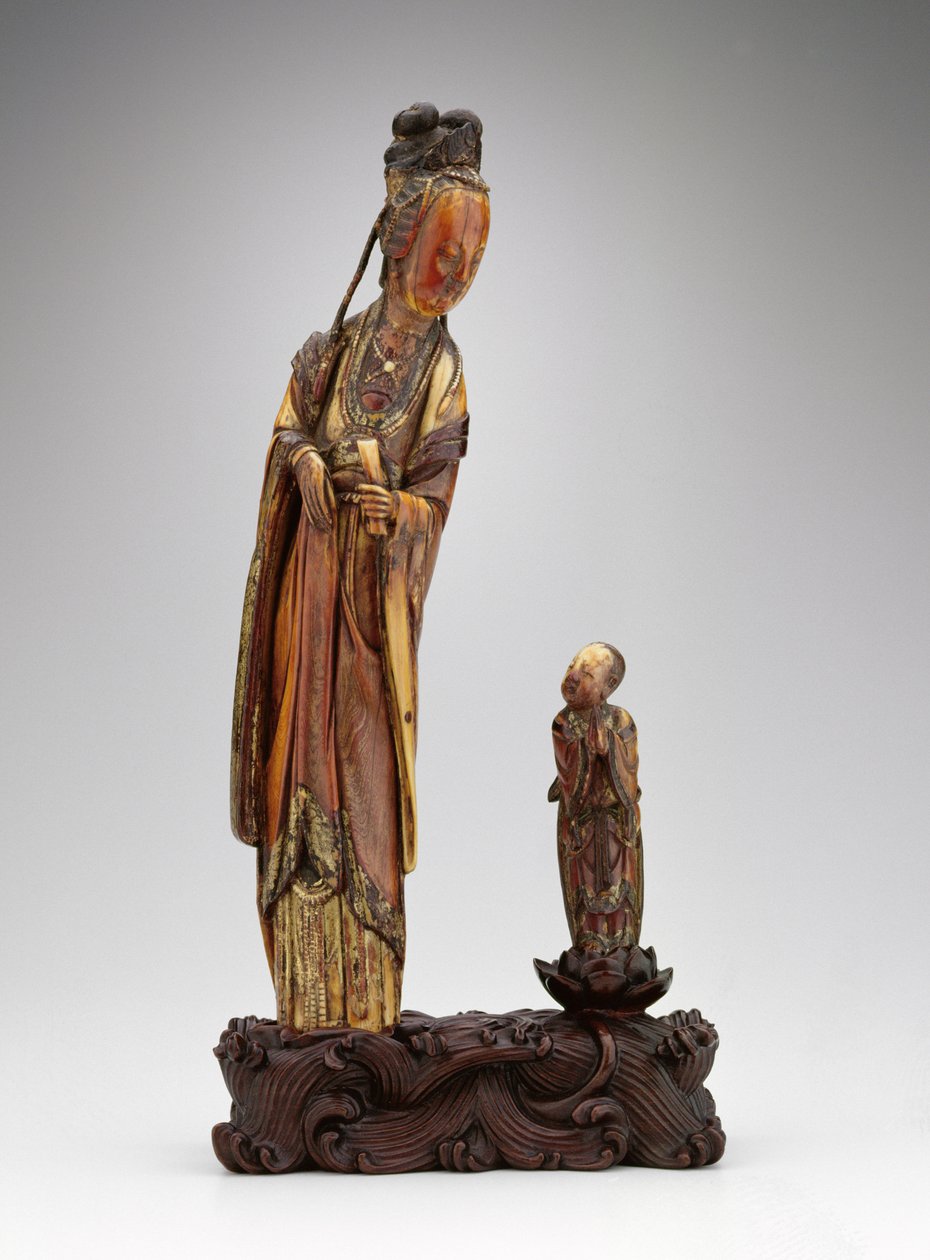 Stehende Gruppe von He Xiangu und Begleiter, Ming-Dynastie, 1580-1644 von Chinese School