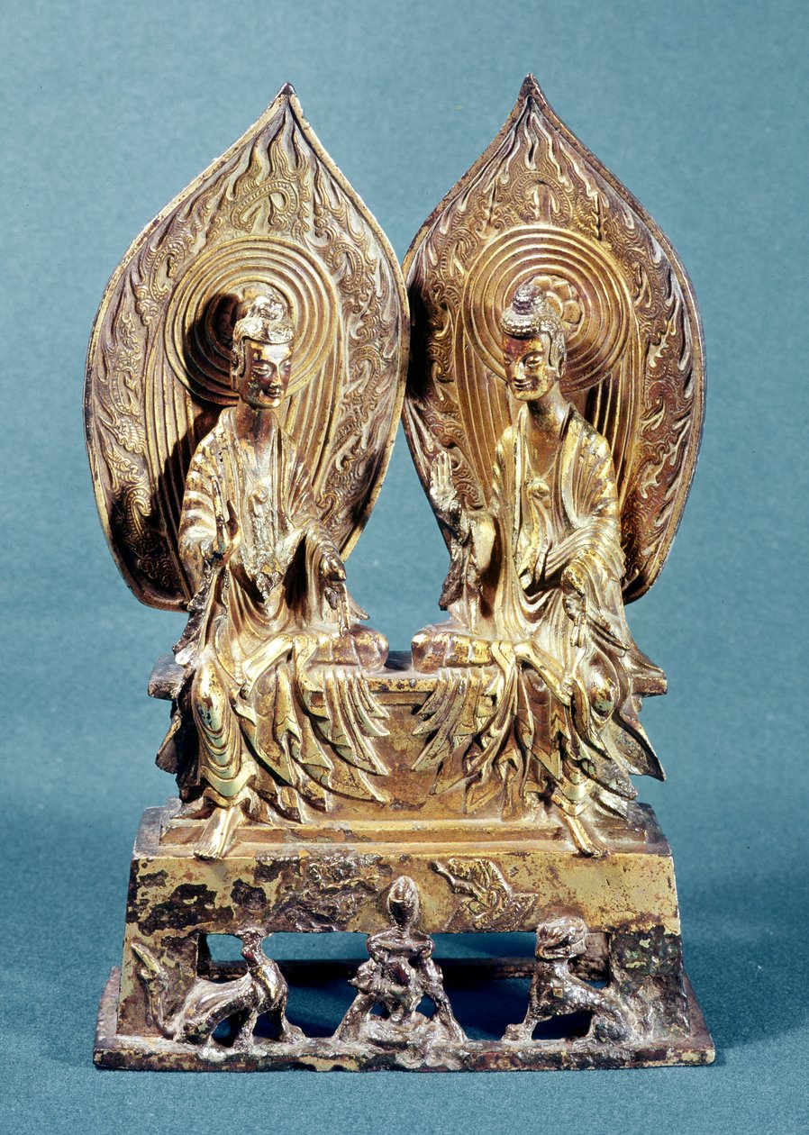 Die Buddhas Prabhutaratna und Sakyamuni, aus der Provinz Hebei, Nord-Wei-Dynastie, 518 n. Chr. von Chinese School