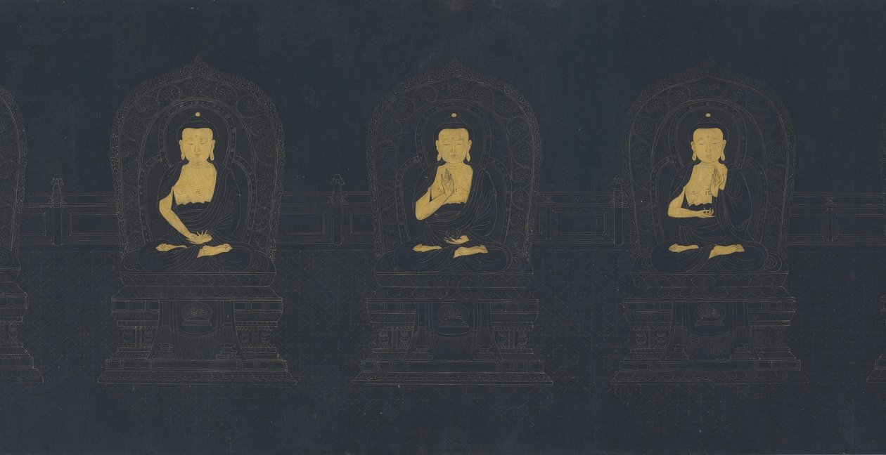 Die sieben Buddhas der Vergangenheit, möglicherweise Ming-Dynastie von Chinese School
