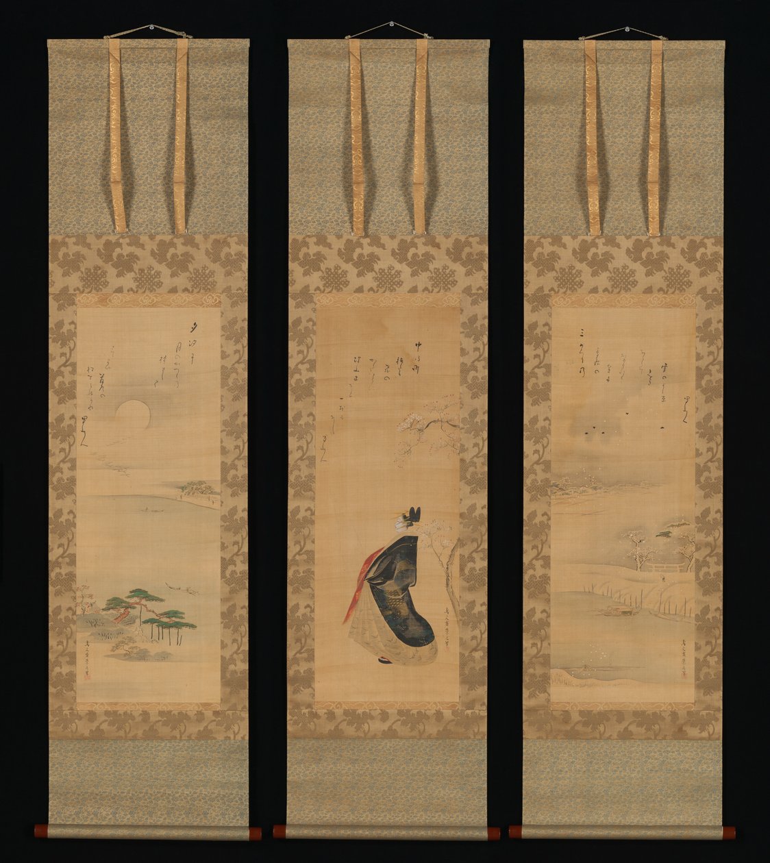 Schnee, Mond und Kirschblüten (Yoshiwara in drei Jahreszeiten) von Chobunsai Eishi