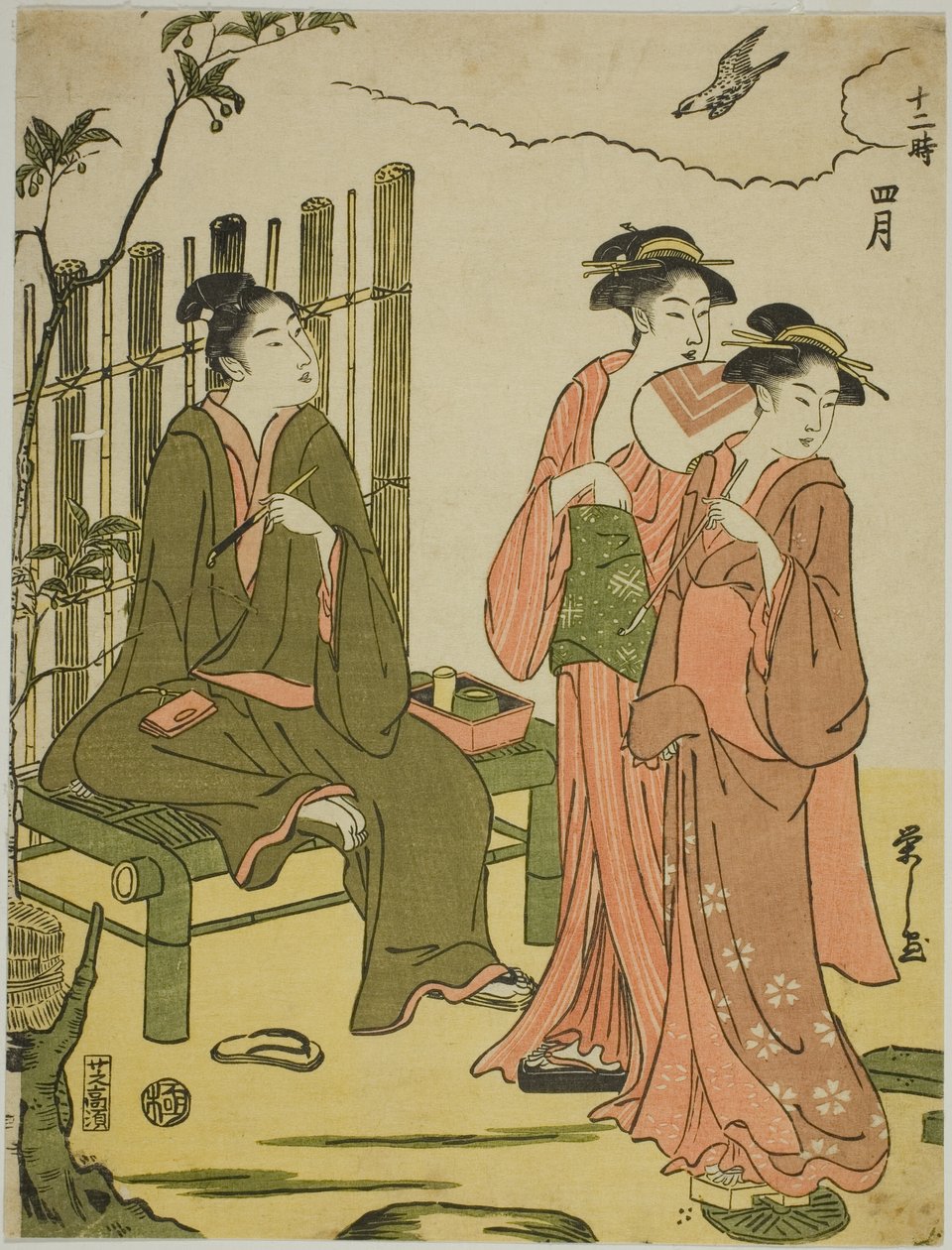 Der vierte Monat (Shigatsu), aus der Serie "Die zwölf Monate (Juni toki)" von Chobunsai Eishi