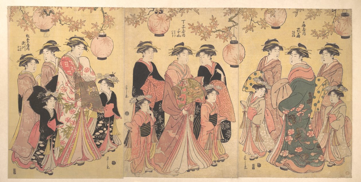 Die Yoshiwara-Parade im Herbst von Chobunsai Eishi