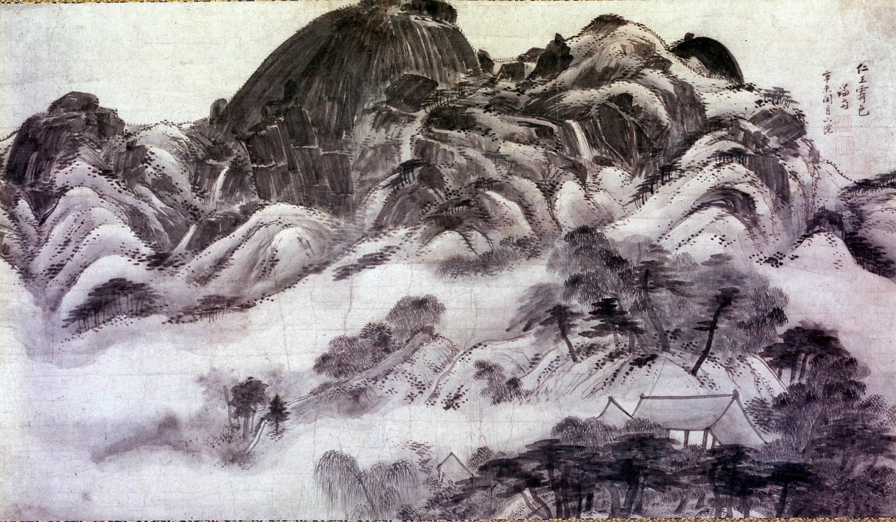 Koreanische Kunst: Berg Inwang. Drucke von Chong Son (1676-1759). 18. Jahrhundert. Jai Hyang John Sammlung von Chong Son