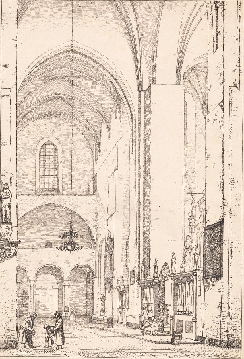 Prospekt des Inneren des nördlichen Querschiffs des Århus Domkirke von Christen Købke