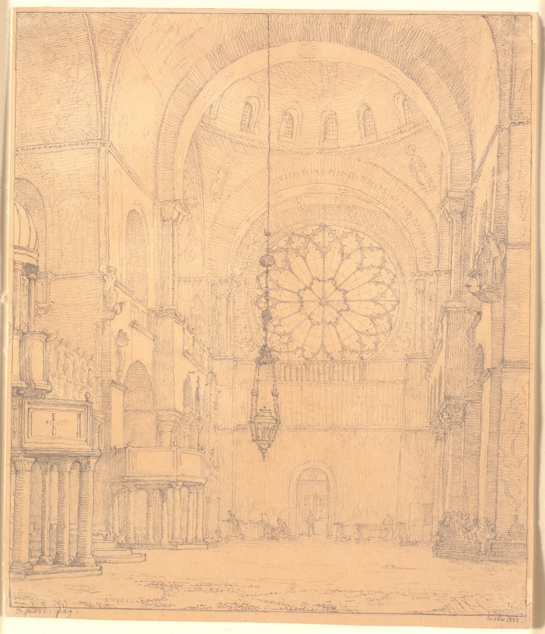 Teil des Inneren von St. Markus in Venedig von Christen Købke
