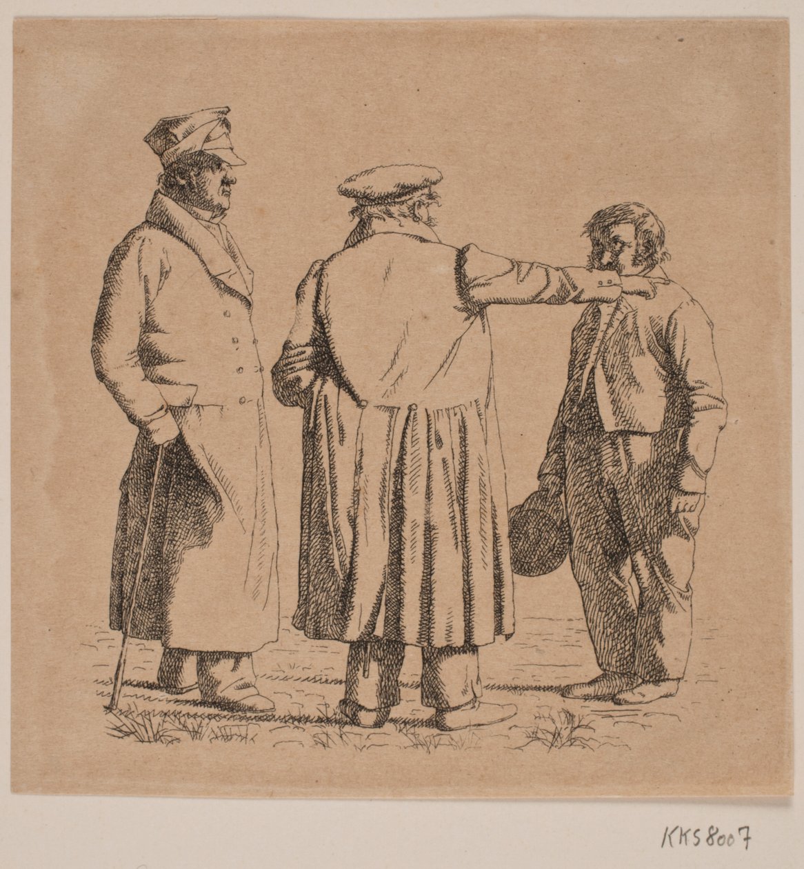 Drei Porträtfiguren, Bäckermeister Købke, Major Krohn und Sklavensergeant Sprøch von Christen Købke