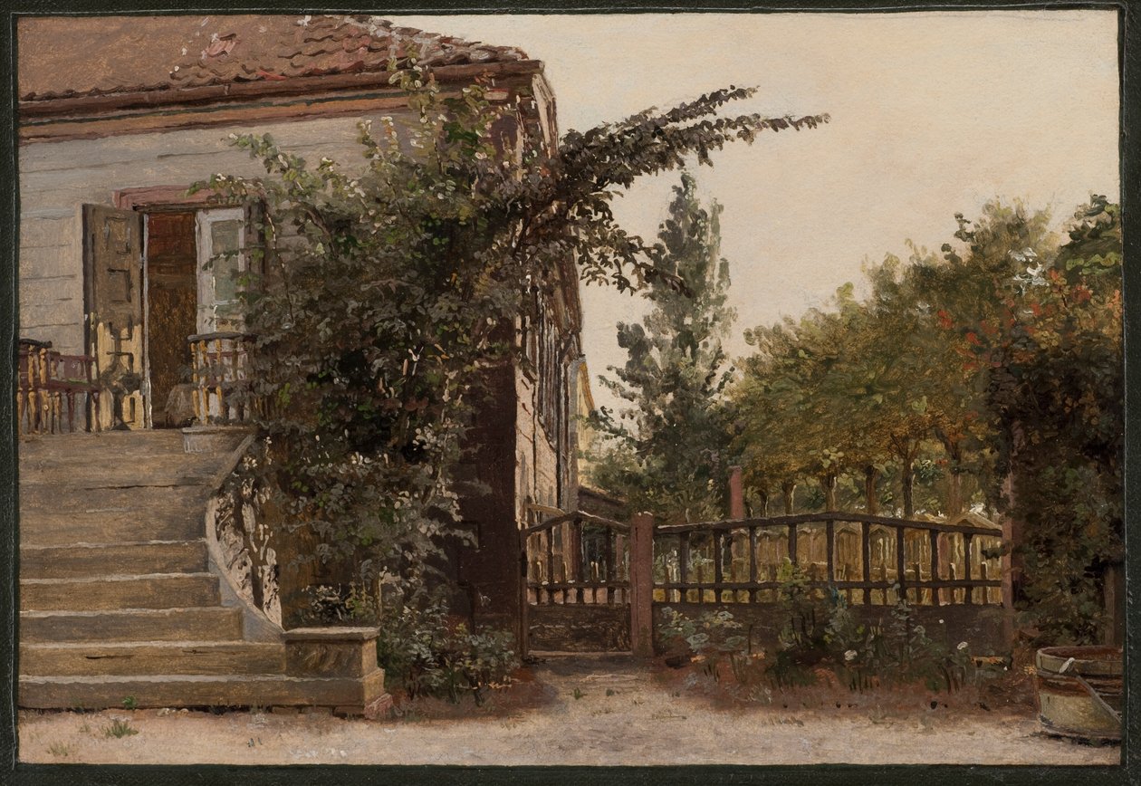 Die Gartentreppe zum Atelier des Künstlers auf Blegdammen, Kopenhagen von Christen Købke