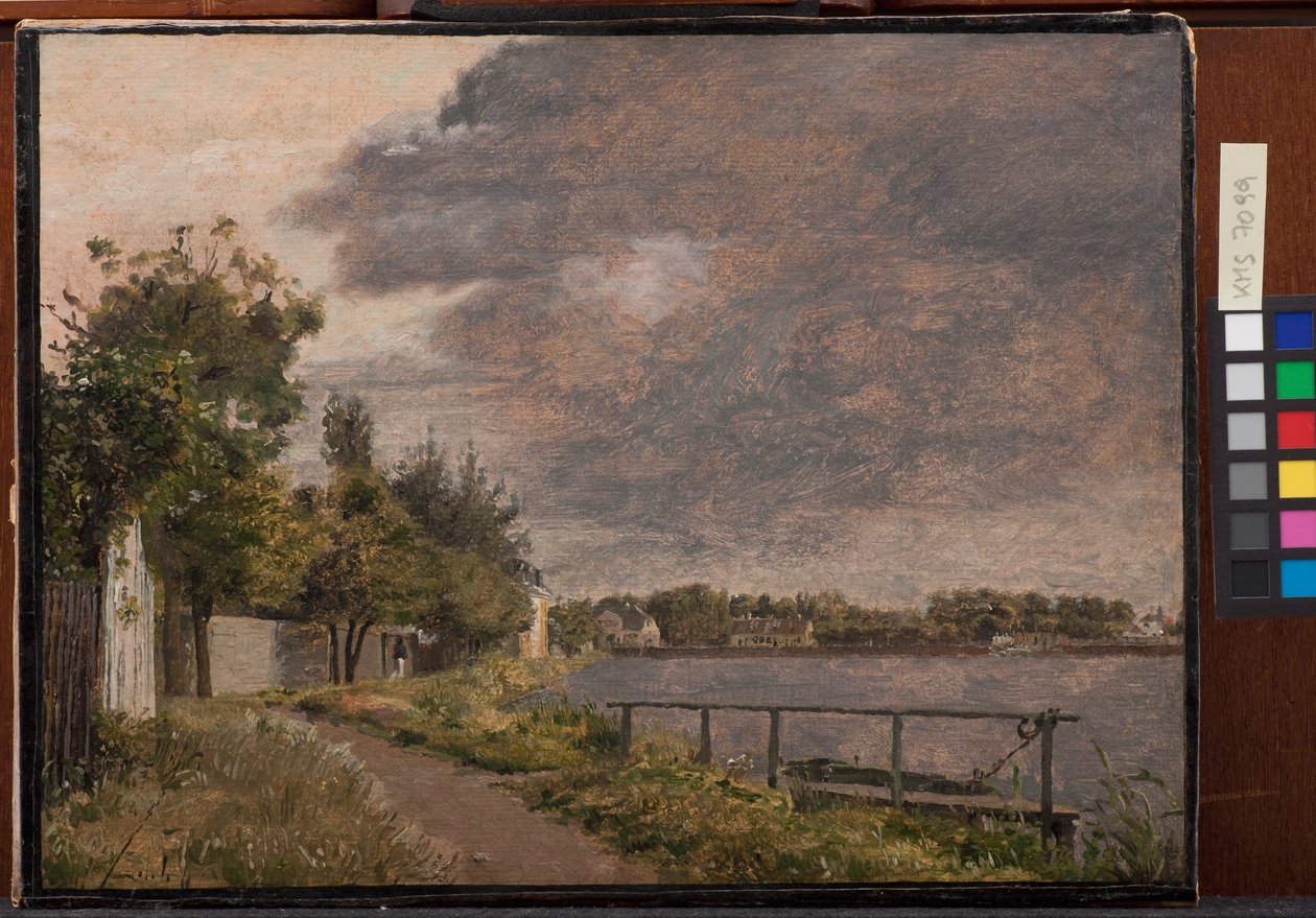 Ansicht von Dosseringen bei der Vorstadt Østerbro außerhalb von Kopenhagen, bewölkter Himmel von Christen Købke