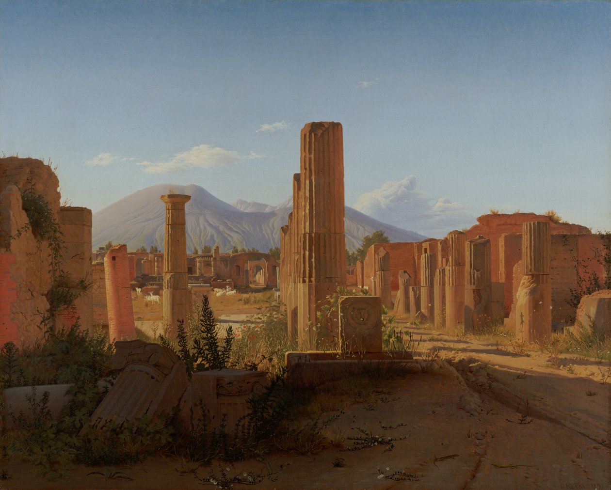 Das Forum, Pompeji, mit Vesuv im Hintergrund von Christen Schjellerup Købke
