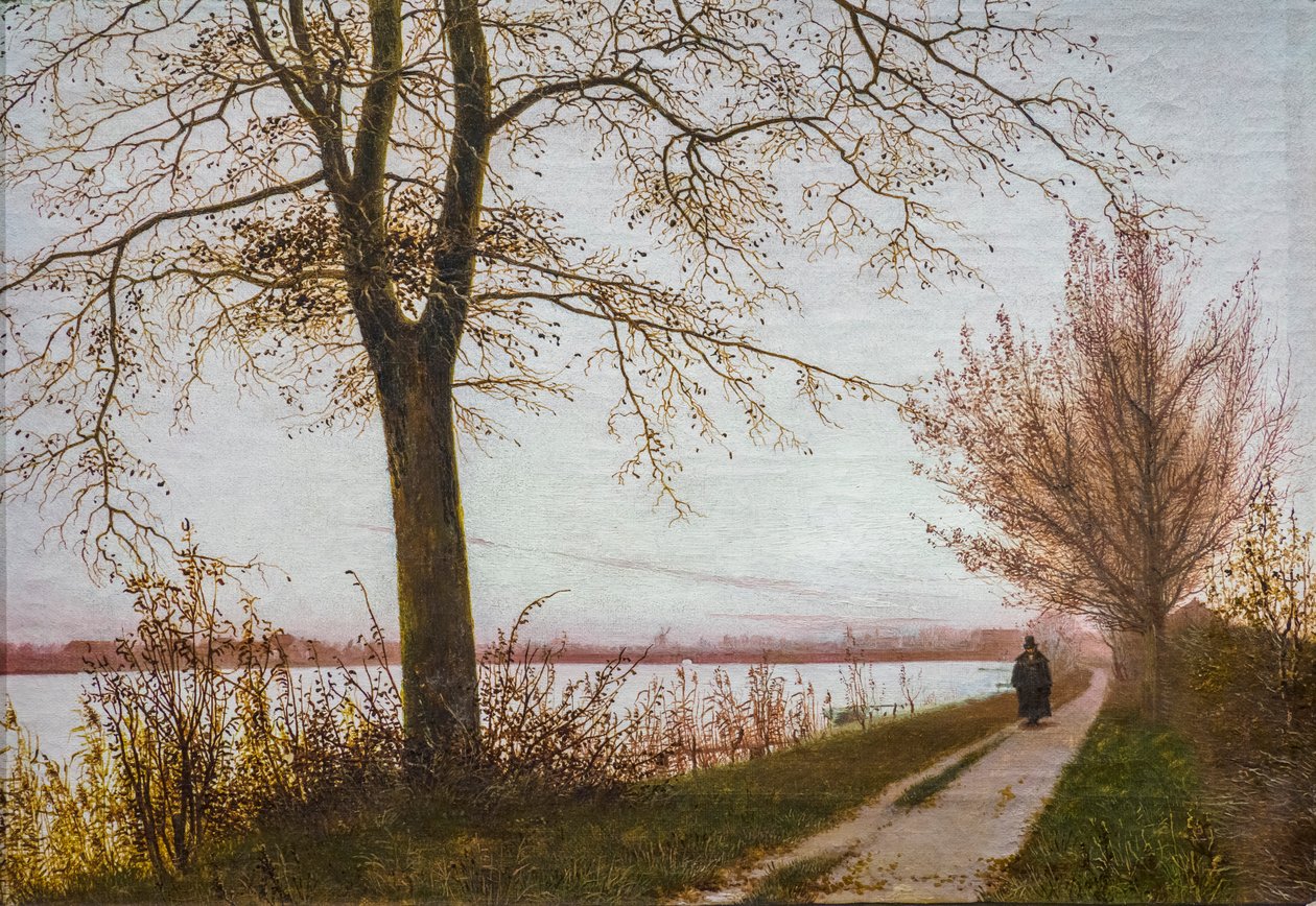 Herbstmorgen am Sortedam-See von Christen Schjellerup Kobke