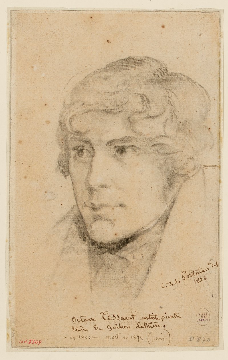 Porträt von Octave Tassaert von Christiaan Julius Lodewijk Portman