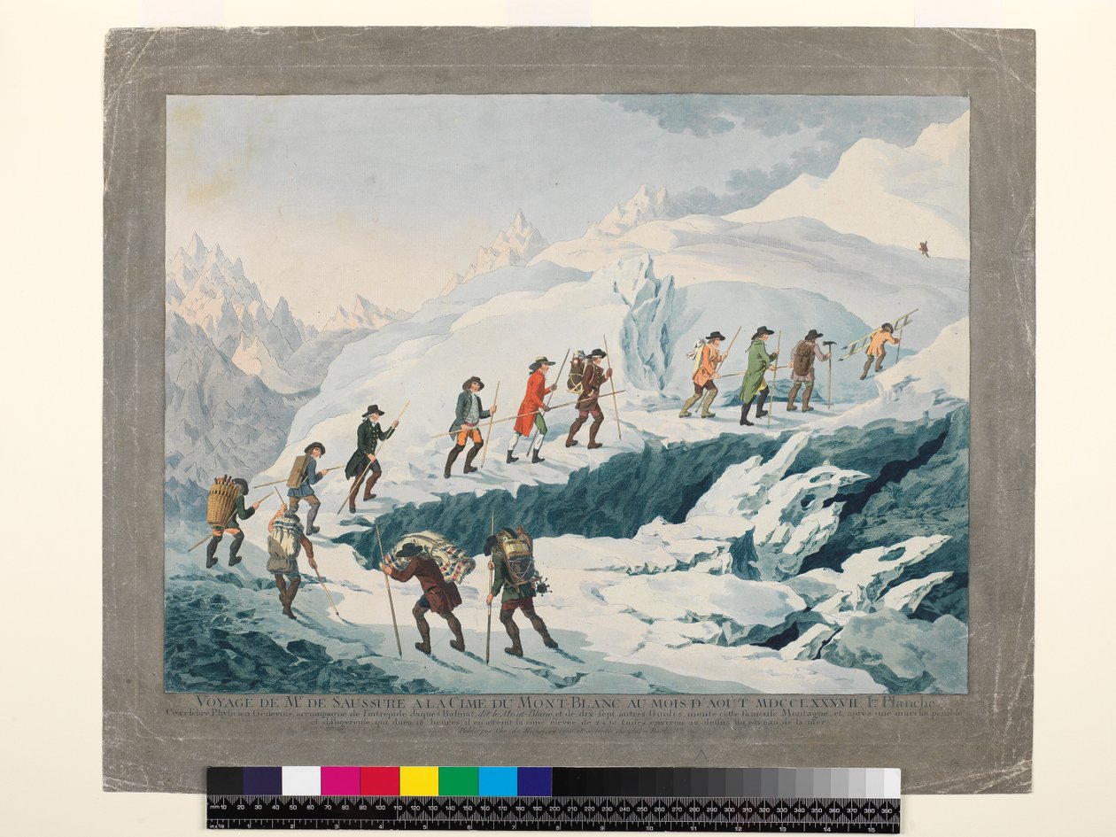 Valentine-Richards. Aufstieg des Mont Blanc durch M. de Saussure im August 1787, ca. 1790 von Christian von Mechel