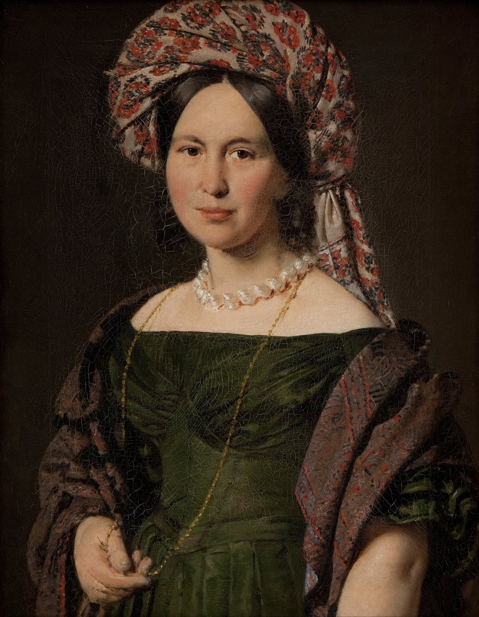 Cathrine Jensen, geborene Lorenzen, die Frau des Künstlers mit Turban von Christian Albrecht Jensen