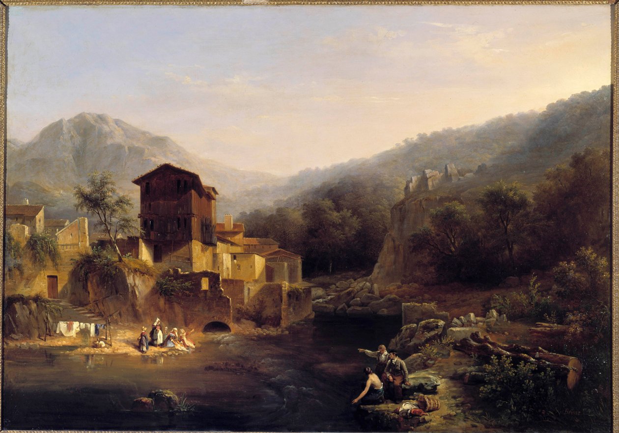 Landschaft der Berge. Gemälde von Christian Brune (1793-1849) 1834. Orléans, Museum der Schönen Künste von Christian Brune