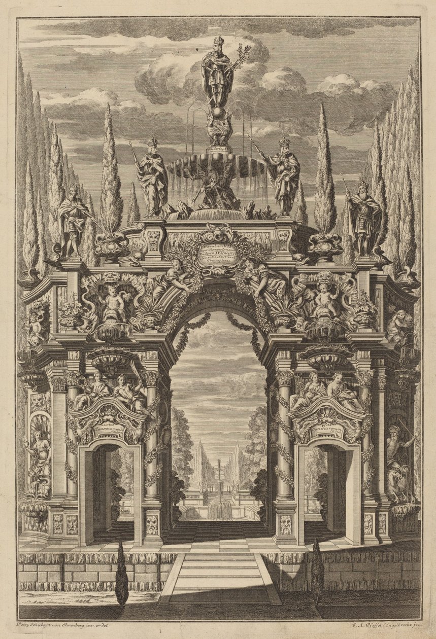 Triumphbogen für Friedrich IV von Christian Engelbrecht and Johann Andreas Pfeffel, after Peter Schubert von Ehrenberg