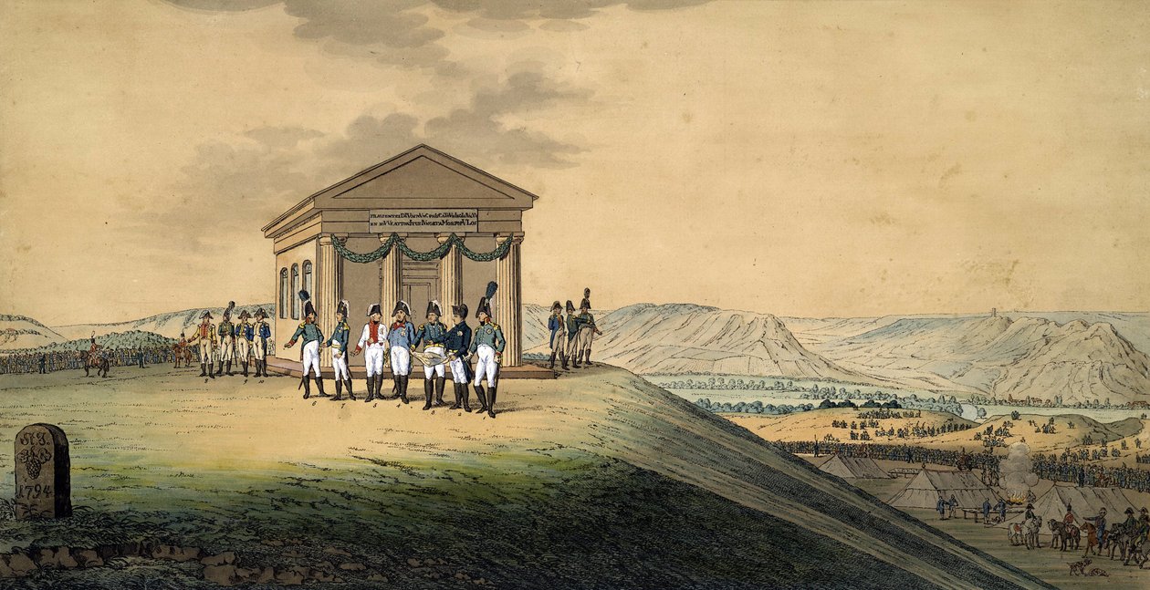 Der Besuch von Napoleon und Alexander I. auf dem Schlachtfeld von Jena von Christian Gottfried Geissler