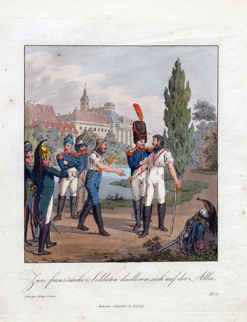 Das Duell zweier französischer Soldaten von Christian Gottfried Geissler