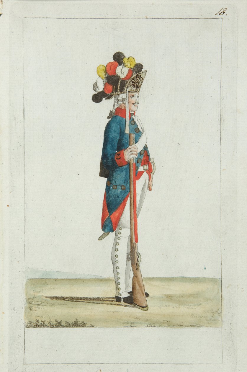 Grenadier des Preobraschenski-Regiments, 1793 von Christian Gottfried Heinrich Geissler