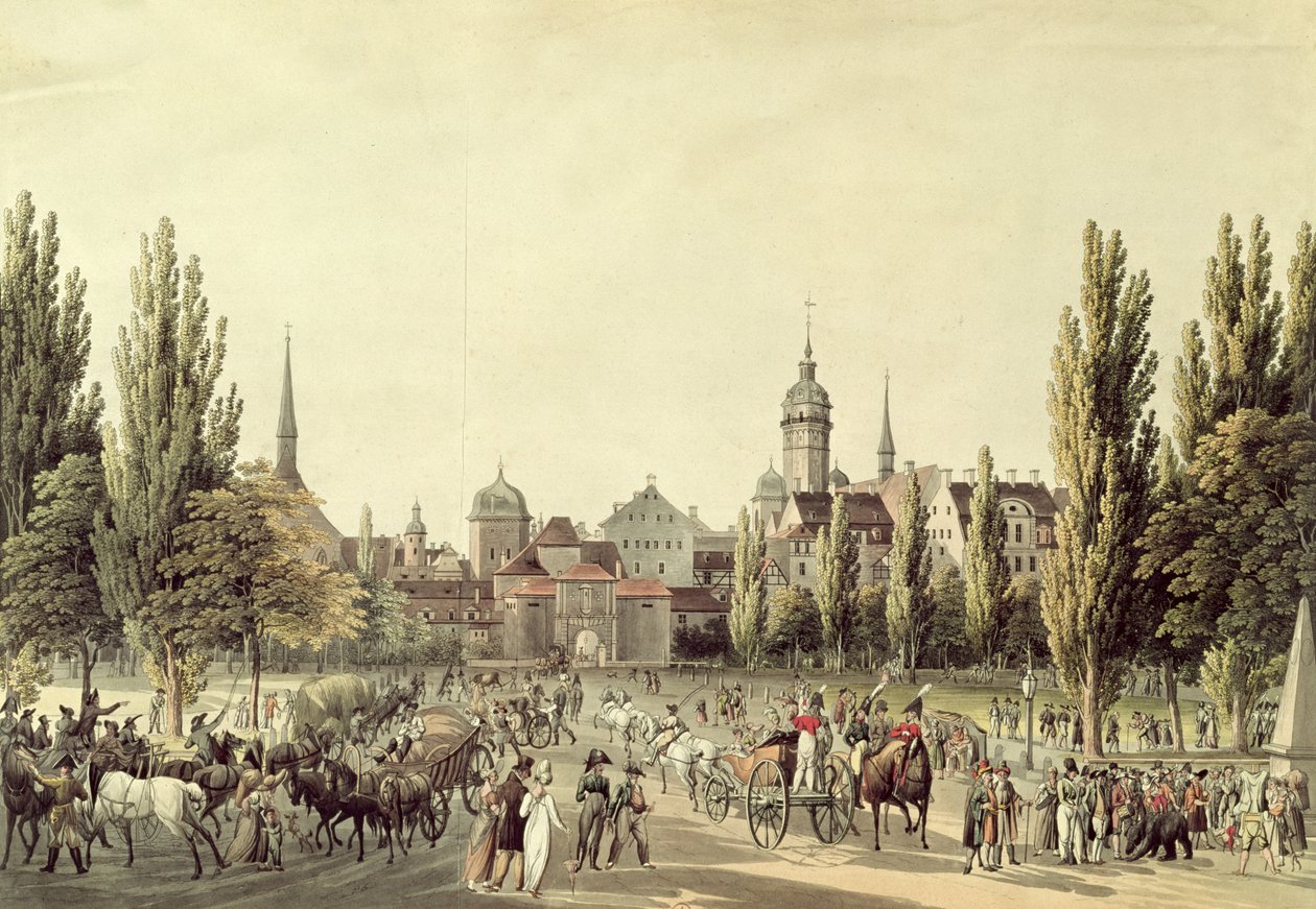 Blick auf Leipzig vom Grimma-Tor von Christian Gottlob Hammer