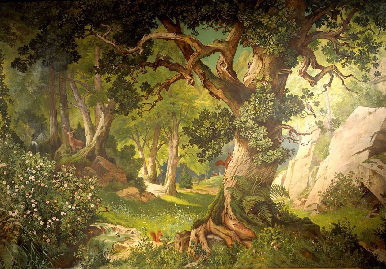 Der Garten des Zauberers Klingsor, aus dem Parzival-Zyklus, Großer Musiksaal, ca. 1883-84 von Christian Jank