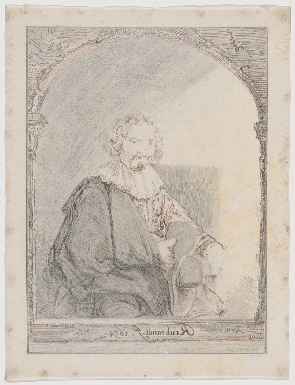 Studie für das Porträt eines Mannes in einem Sessel, aus der Sammlung von Nachahmungen von Zeichnungen nach den Hauptmeistern der Holländer und Flamen von Christian Josi