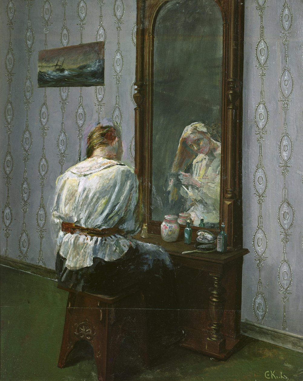Vor dem Spiegel von Christian Krohg