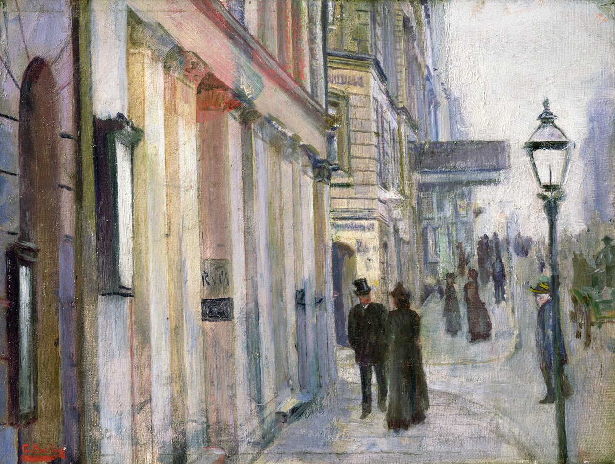 Ecke Karl Johan und Dronningens Straße von Christian Krohg