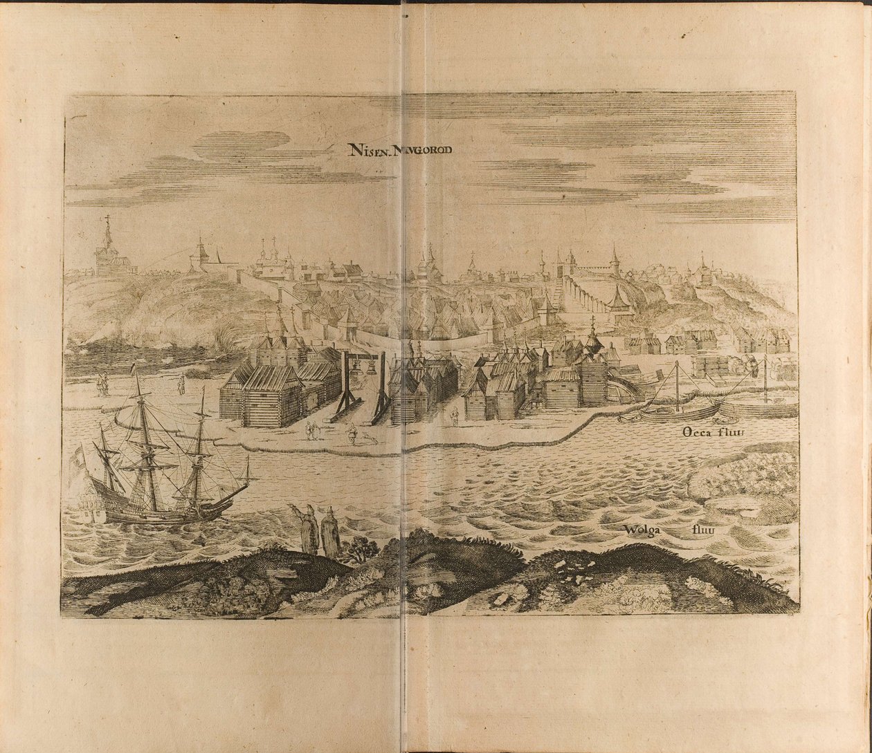 Nischni Nowgorod Illustration aus Reisen zum Großherzog von Moskau und dem König von Persien von Christian Lorenzen Rothgiesser
