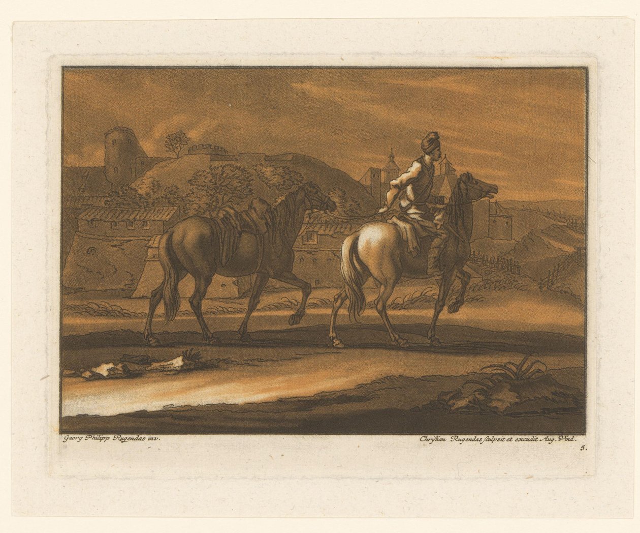 Reiter führt ein Pferd von Christian Rugendas