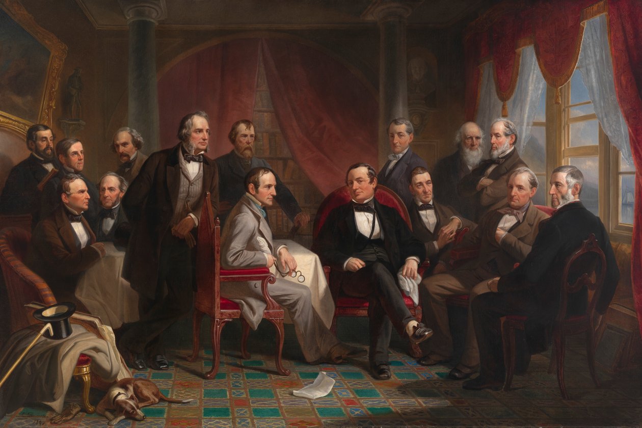 Washington Irving und seine literarischen Freunde in Sunnyside, 1864 von Christian Schussele