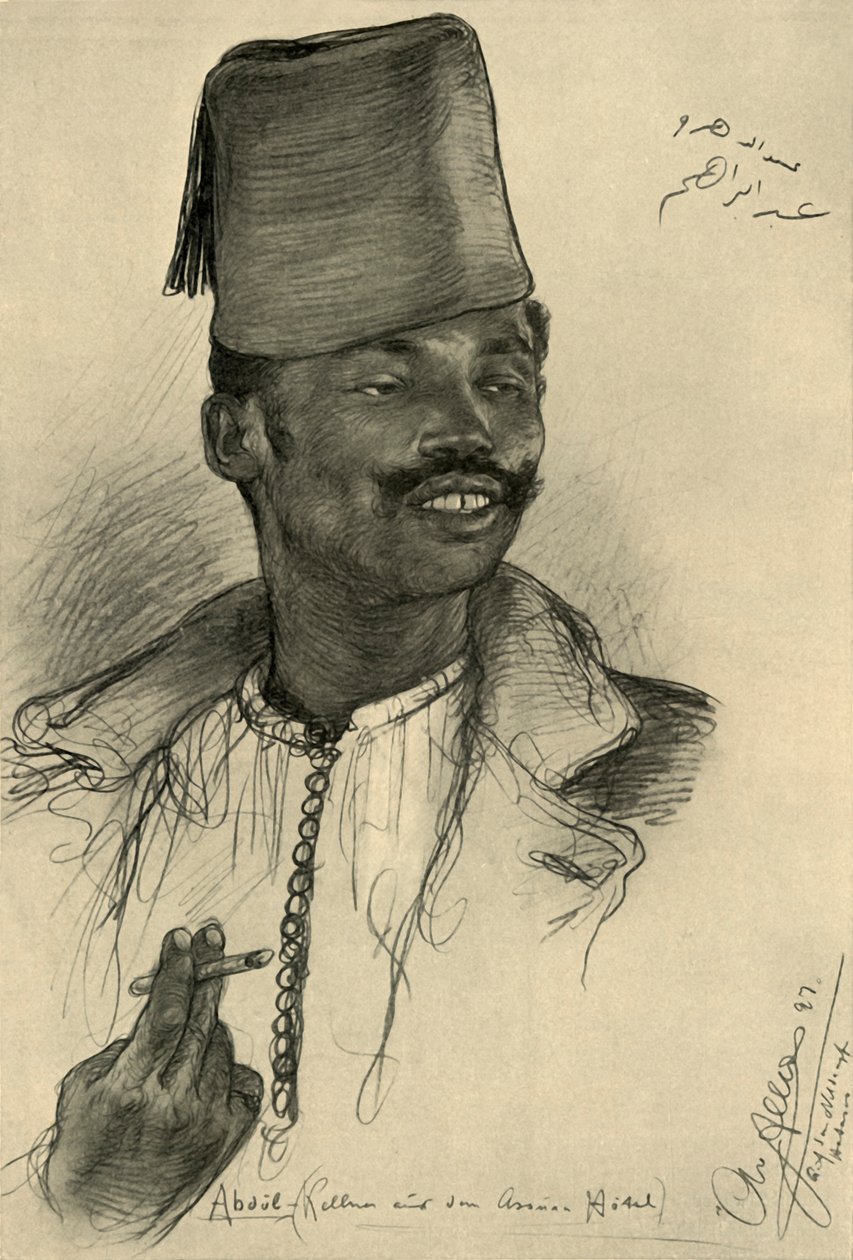 Abdul, Kellner im Aswan Hotel, Ägypten, 1898 von Christian Wilhelm Allers