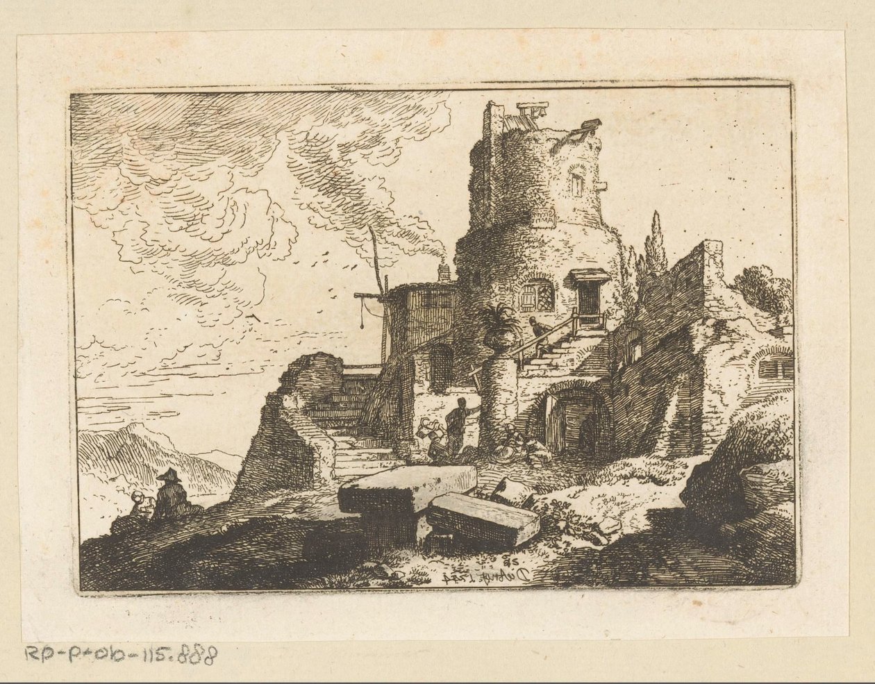 Landschaft mit Aussichtsturm von Christian Wilhelm Ernst Dietrich