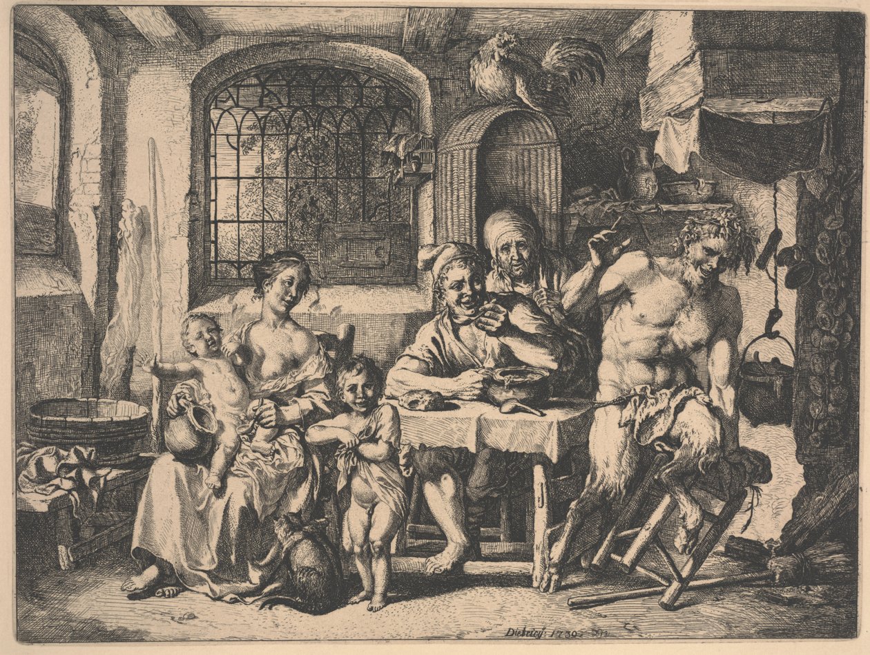 Der Satyr im Haus der Bauern von Christian Wilhelm Ernst Dietrich