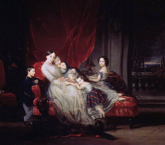 Porträt von Großfürstin Maria Nikolajewna mit ihren Kindern, 1849 von Christina Robertson