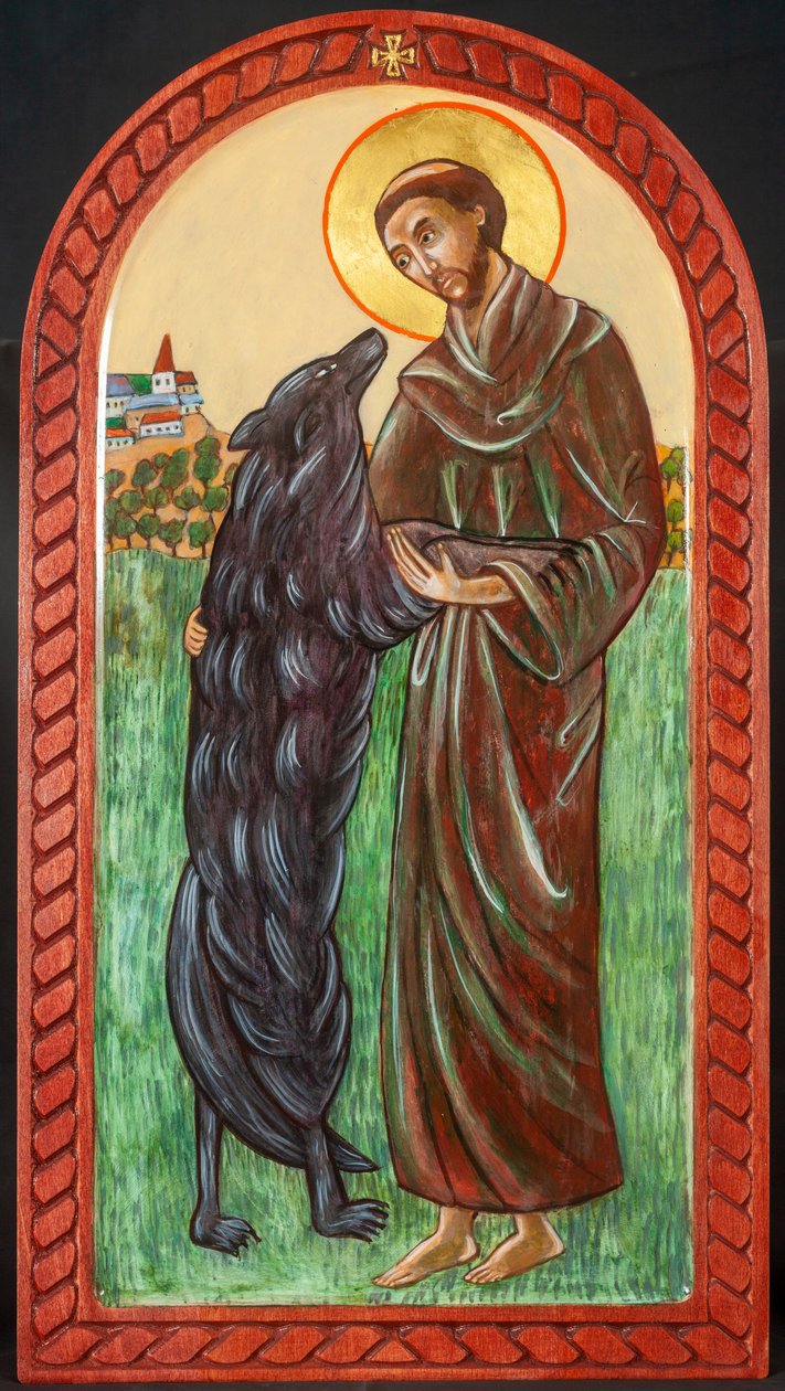 St. Franziskus und der Wolf, 2004 von Christine Hales