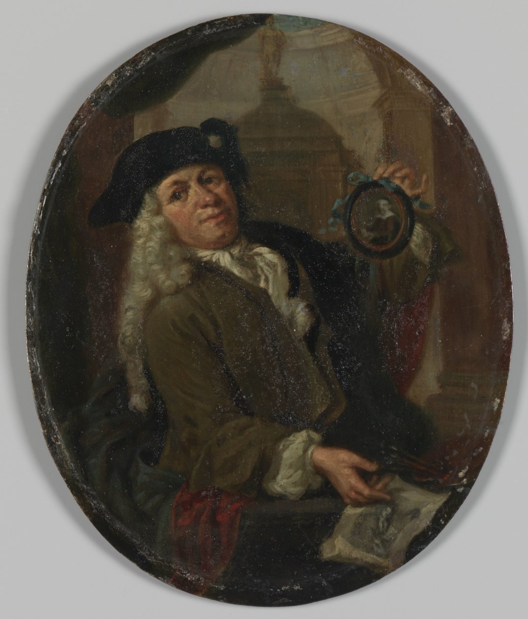 Porträt von Arnoud van Halen (1673-1732). Maler, Druckgrafiker, Dichter und Sammler in Amsterdam von Christoffel Lubienitzki (copy after)