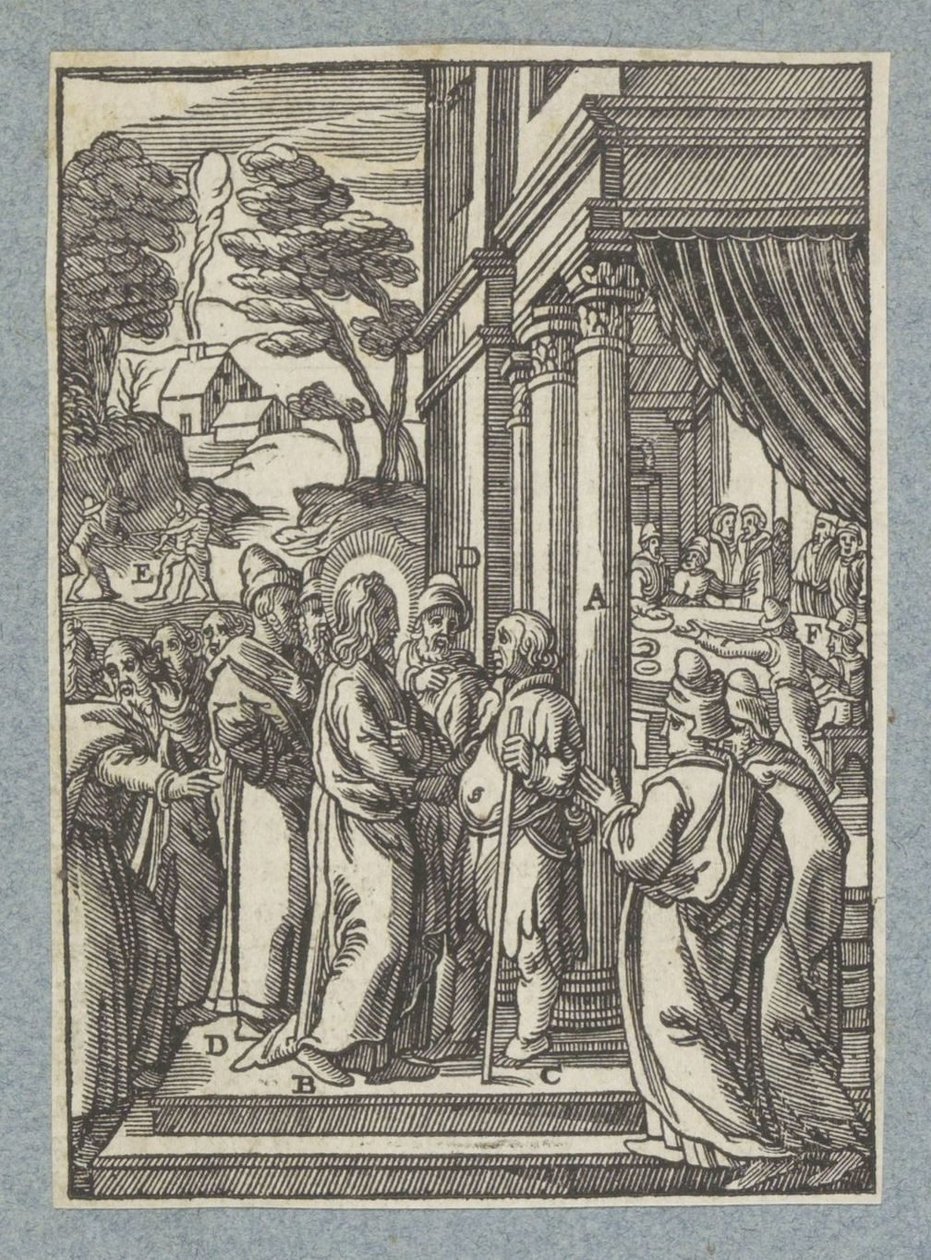 Christus heilt einen Mann mit Wassersucht am Sabbat von Christoffel van Sichem (II)