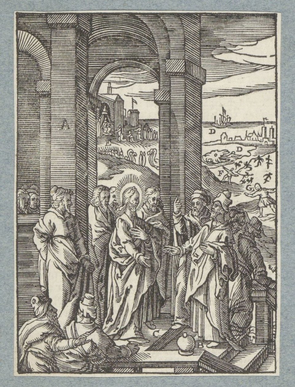 Die Pharisäer und Schriftgelehrten fordern ein Zeichen von Christus von Christoffel van Sichem (II)