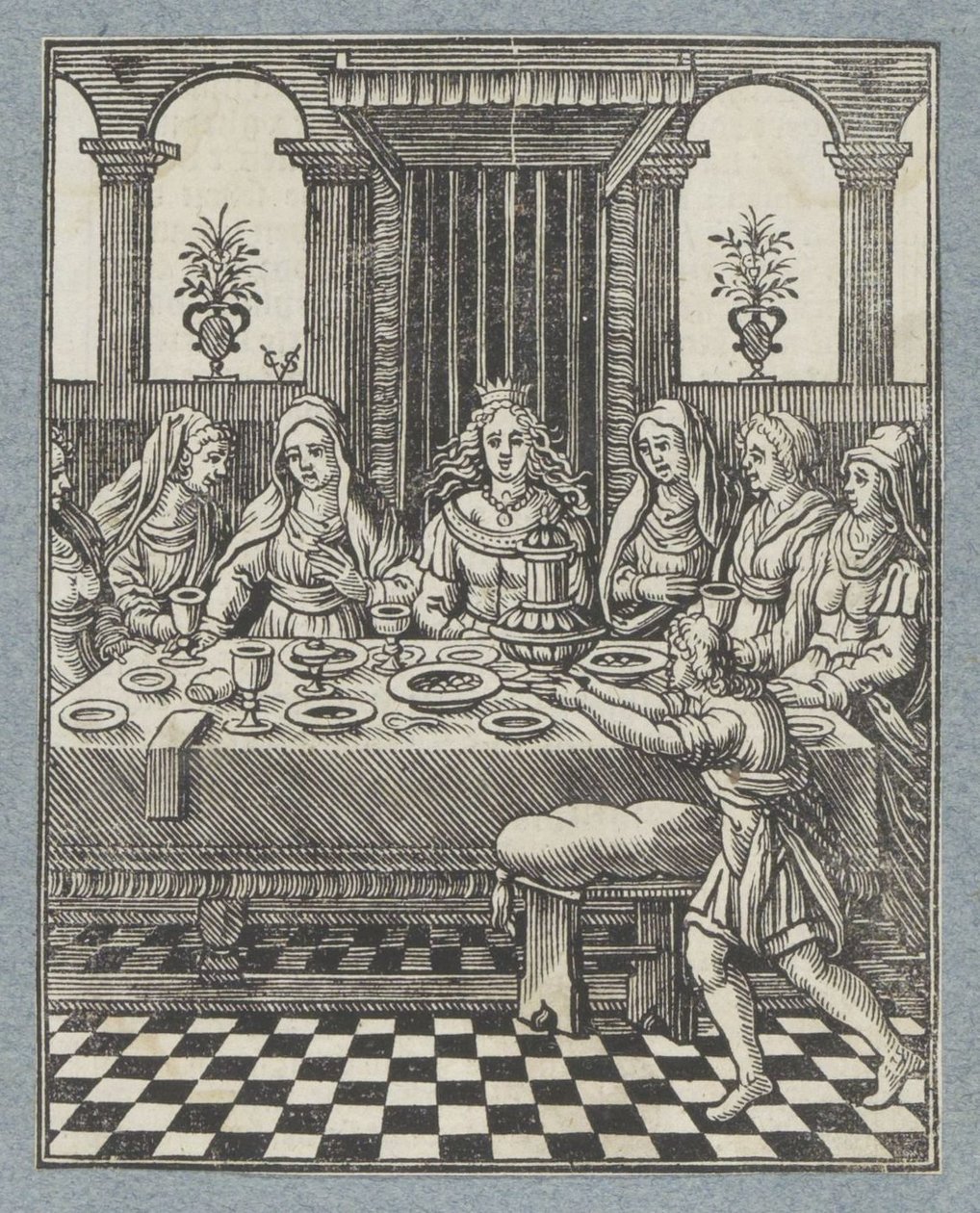 Festmahl von Wasti, der Frau von Ahasveros von Christoffel van Sichem (II)