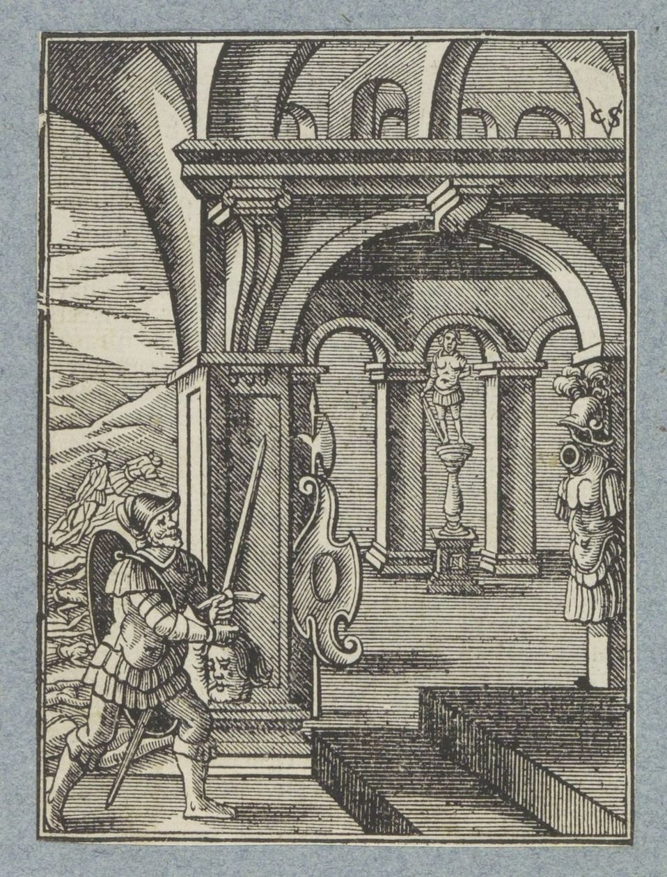 Kopf von Saul wird in den Tempel der Philister gebracht von Christoffel van Sichem (II)