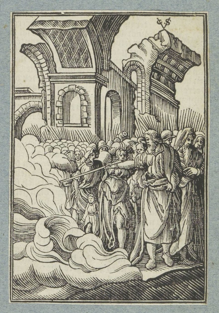 Moses teilt das Wasser mit seinem Stab von Christoffel van Sichem (II)