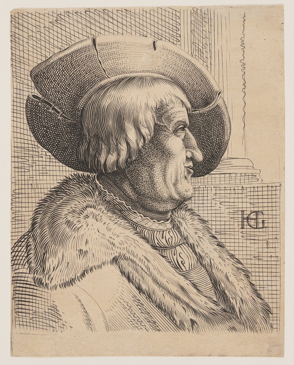 Fantasieporträt eines alten Mannes im Profil von Christoffel van Sichem I