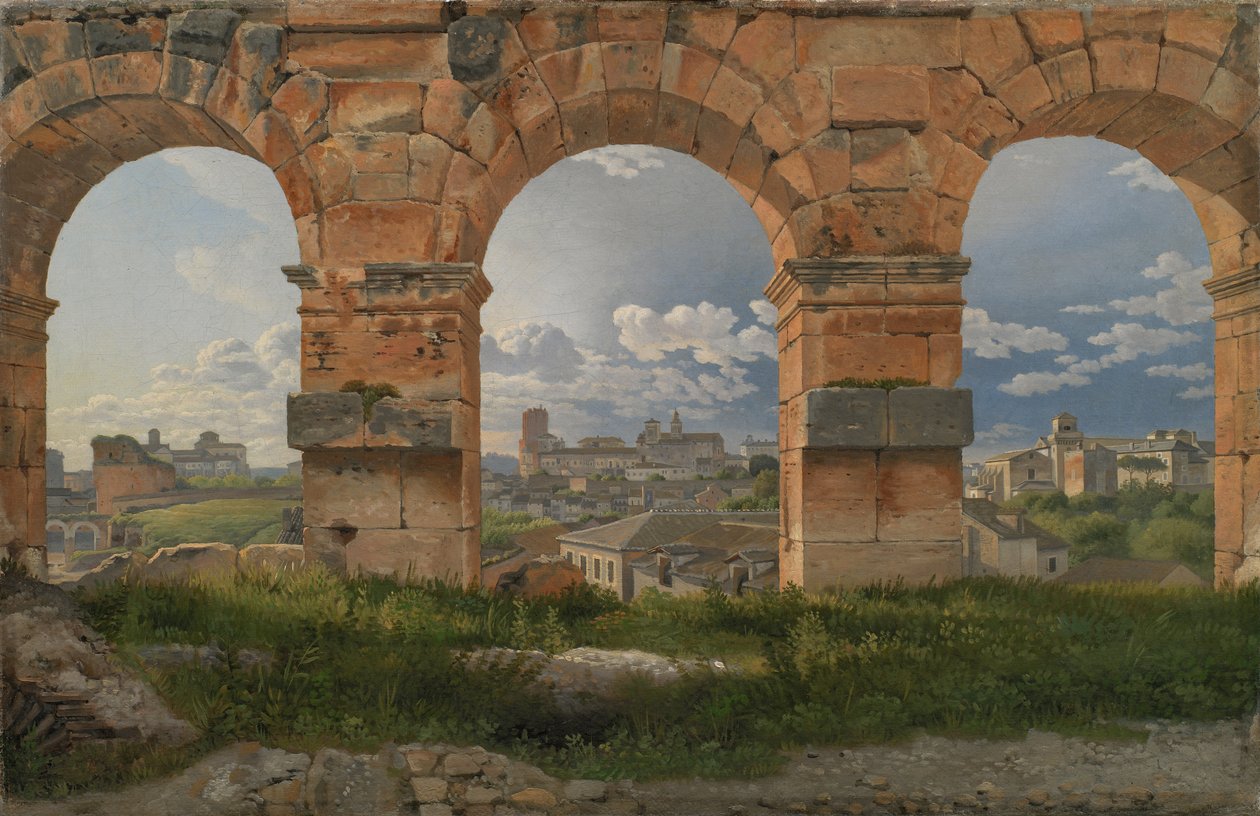Blick durch drei Bögen des dritten Stockwerks des Kolosseums von Christoffer Wilhelm Eckersberg
