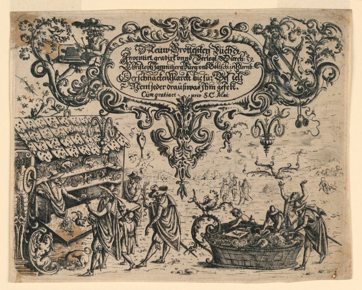 Titelseite aus Neüw Grotteßken Buch (Neues Groteskenbuch) von Christoph Jamnitzer
