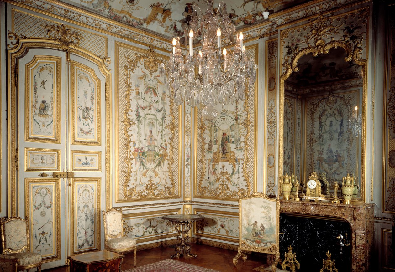 Ansicht des Affenkabinetts oder „La Grande Singerie“ von Christophe Huet (1700-1759) 1737 Chantilly, Musée Condé von Christophe Huet